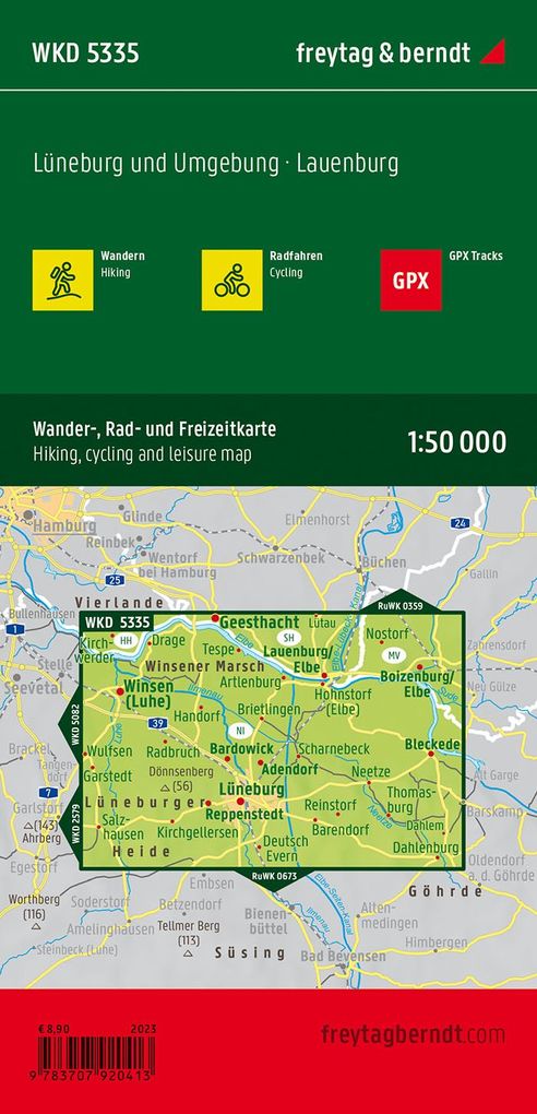 Weitere Ansicht: freytag & berndt Wanderkarte WKD 5335 Lüneburg und Umgebung, Lauenburg 1:50.000