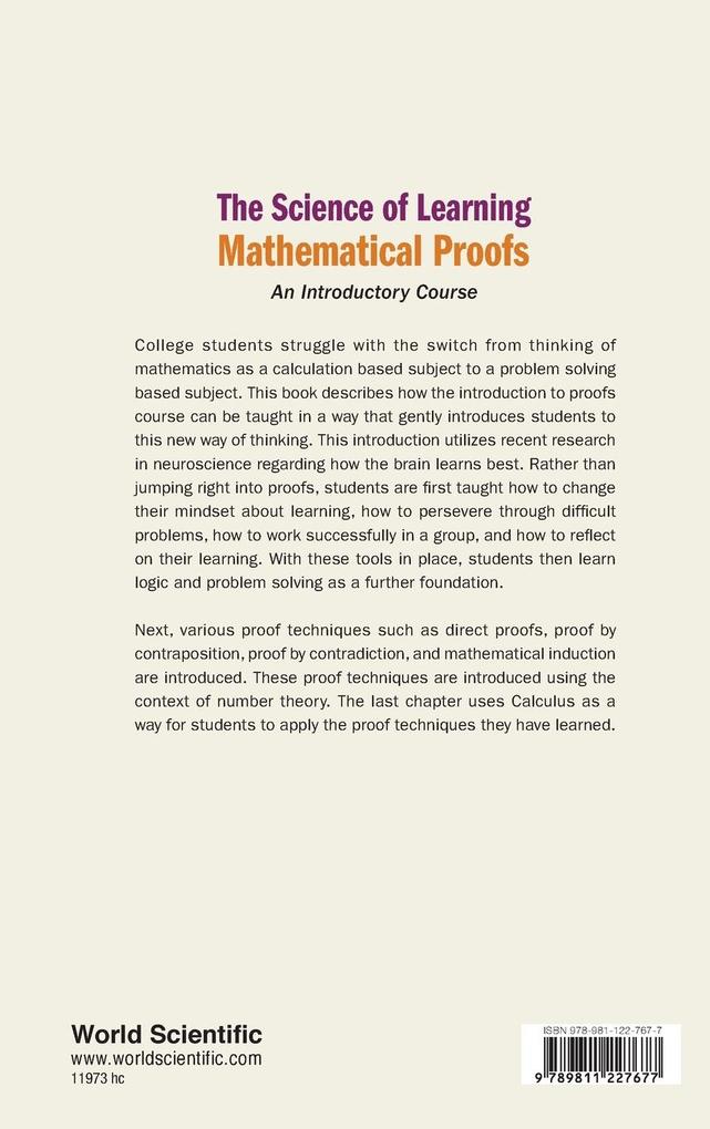 Weitere Ansicht: SCIENCE OF LEARNING MATHEMATICAL PROOFS, THE | Reiser Elana