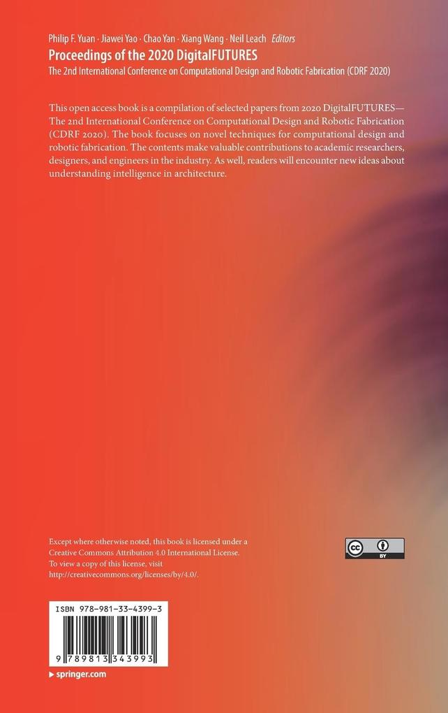 Weitere Ansicht: Proceedings of the 2020 DigitalFUTURES