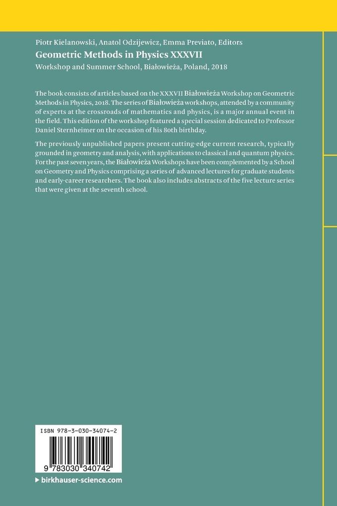 Weitere Ansicht: Geometric Methods in Physics XXXVII
