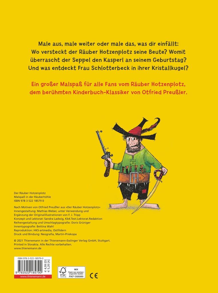 Weitere Ansicht: Der Räuber Hotzenplotz. Malspaß in der Räuberhöhle (Ausmalen, weitermalen, selber malen) | Otfried Preußler