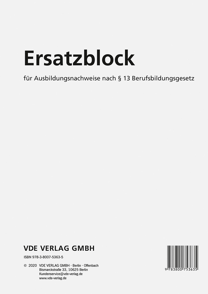 Weitere Ansicht: Ersatzblock