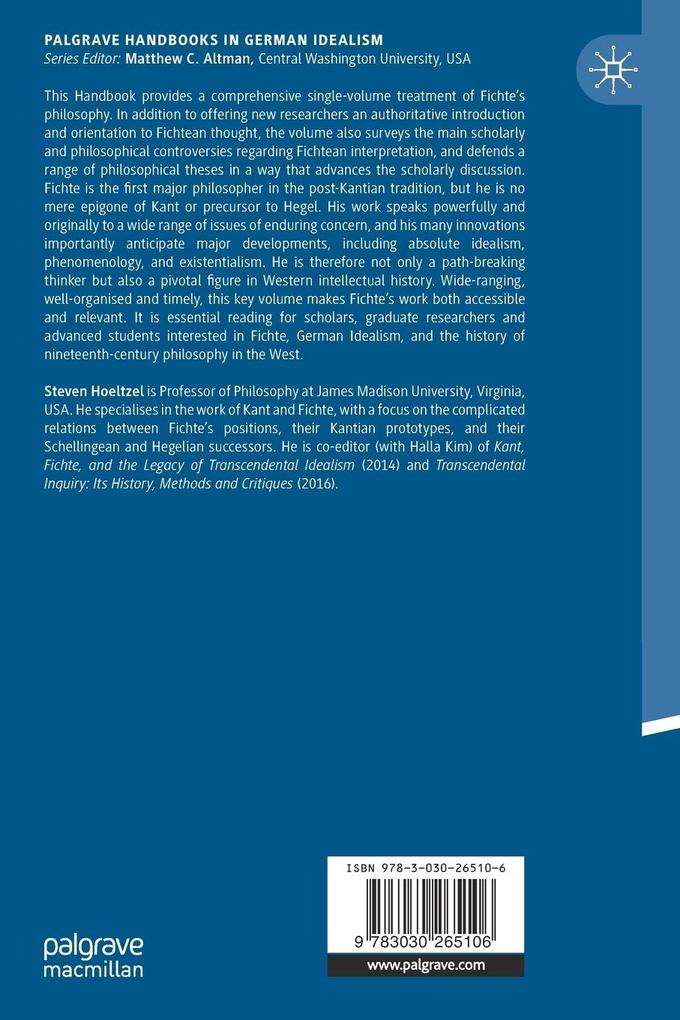 Weitere Ansicht: The Palgrave Fichte Handbook