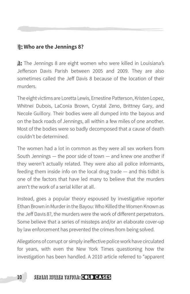 Weitere Ansicht: Serial Killer Trivia: Cold Cases | Michelle Kaminsky