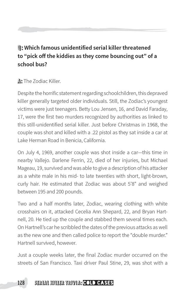 Weitere Ansicht: Serial Killer Trivia: Cold Cases | Michelle Kaminsky