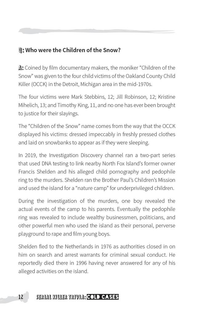 Weitere Ansicht: Serial Killer Trivia: Cold Cases | Michelle Kaminsky