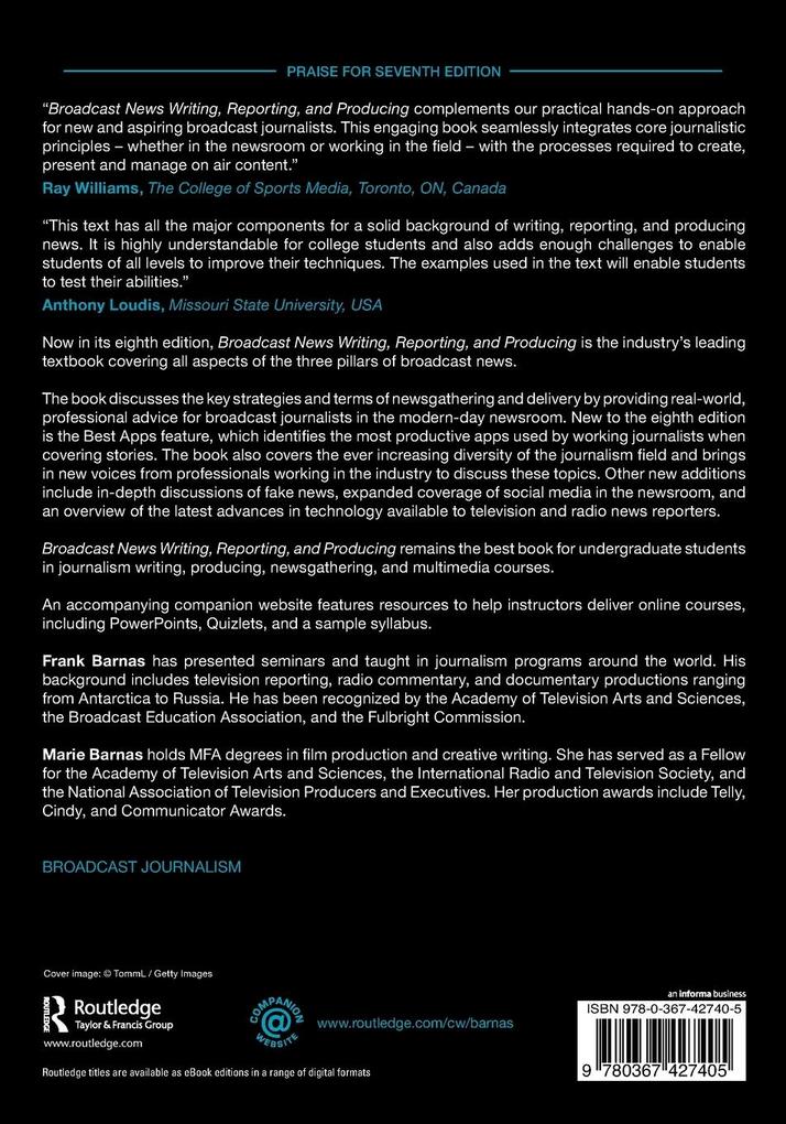 Weitere Ansicht: Broadcast News Writing, Reporting, and Producing | Marie Barnas, Frank Barnas