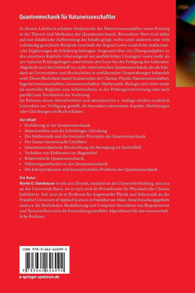 Weitere Ansicht: Quantenmechanik für Naturwissenschaftler | Martin O. Steinhauser