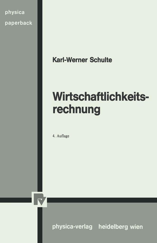 Produktbild: Wirtschaftlichkeitsrechnung | Karl-Werner Schulte