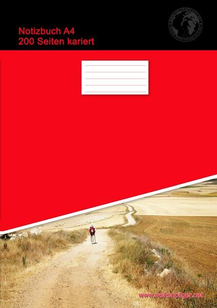 Produktbild: Notizbuch A4 200 Seiten kariert (Softcover Rot) | Christian Brondke