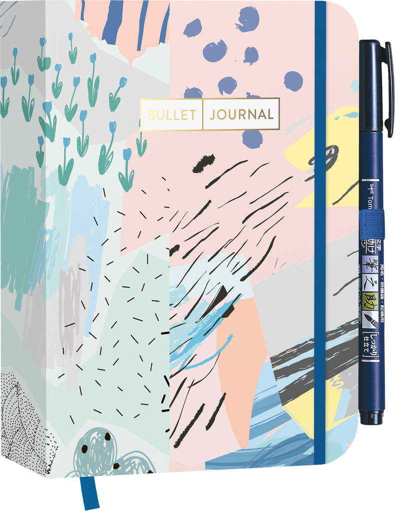 Weitere Ansicht: Pocket Bullet Journal "Abstract Art" mit Original Tombow Brush Pen Fudenosuke in schwarz