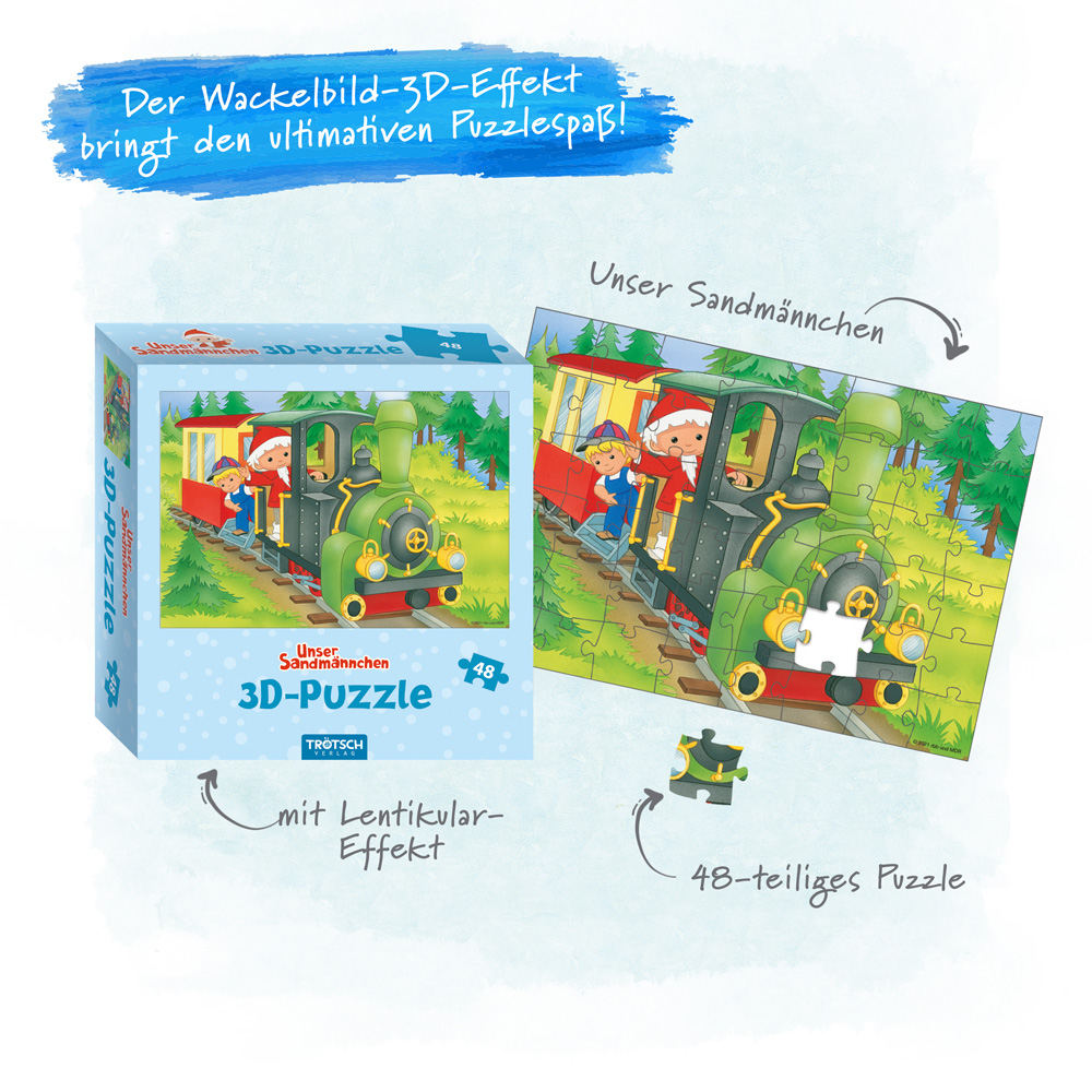 Weitere Ansicht: Trötsch Unser Sandmännchen 3D Puzzle Eisenbahn