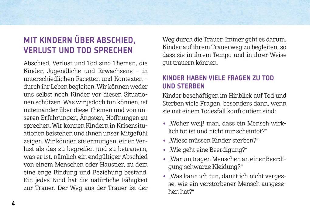 Weitere Ansicht: Mit Kindern über Abschied, Verlust und Tod sprechen | Margit Franz