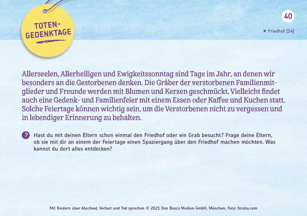 Weitere Ansicht: Mit Kindern über Abschied, Verlust und Tod sprechen | Margit Franz