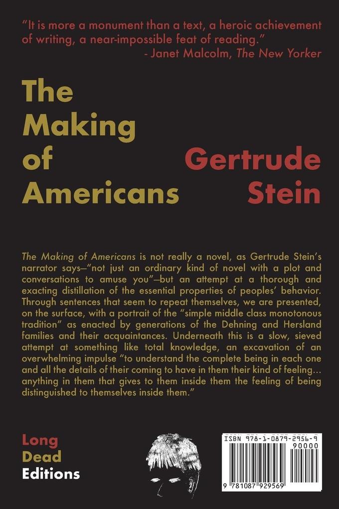 Weitere Ansicht: The Making of Americans | Gertrude Stein