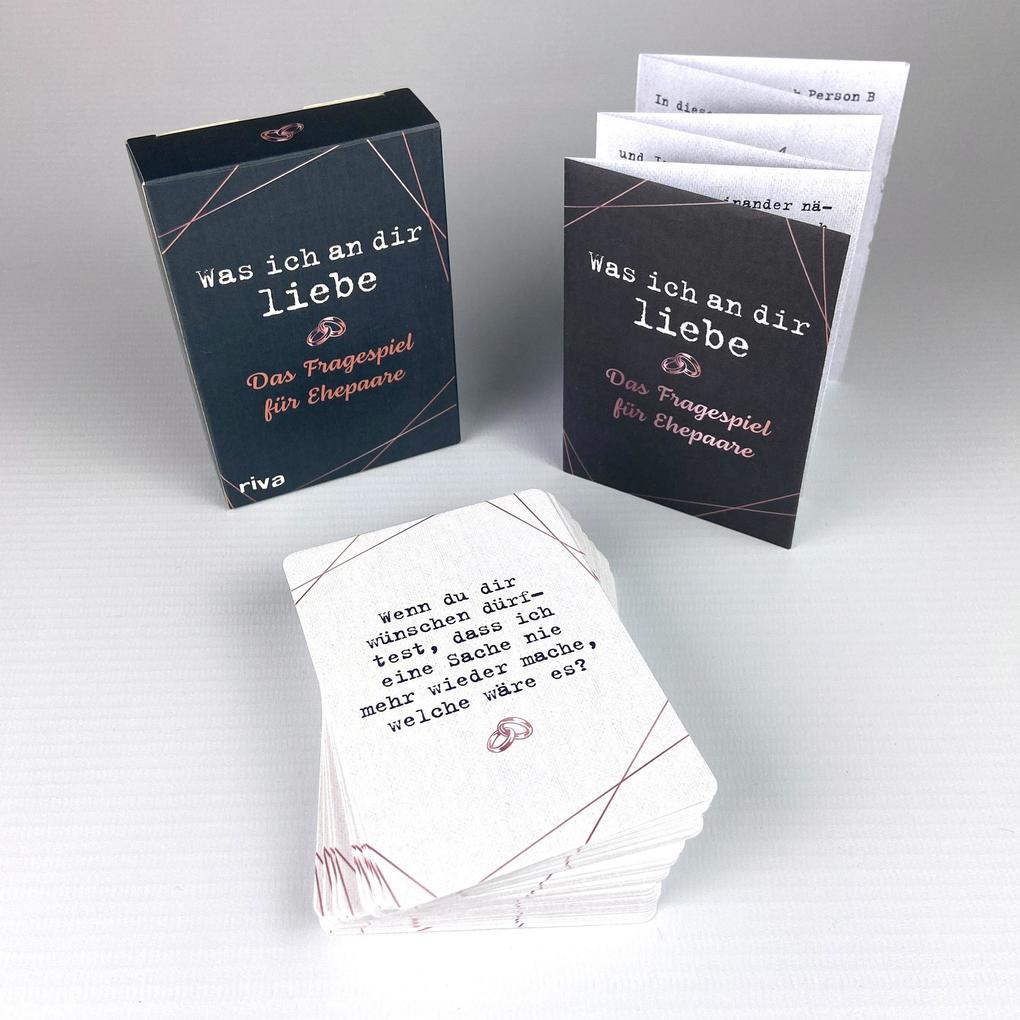 Weitere Ansicht: Was ich an dir liebe - Das Fragespiel für Ehepaare | riva Verlag