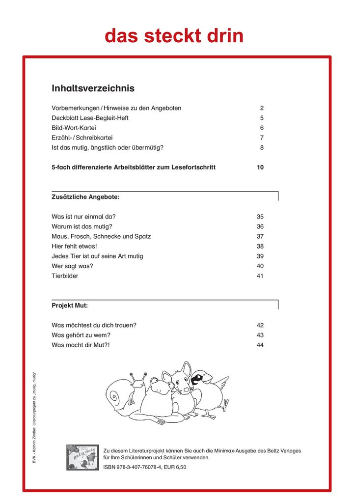 Weitere Ansicht: Literaturprojekt zu mutig, mutig | Kathrin Zindler