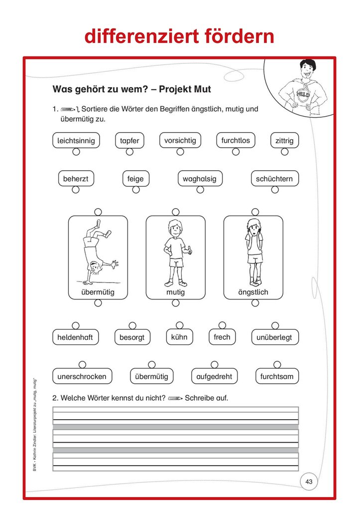 Weitere Ansicht: Literaturprojekt zu mutig, mutig | Kathrin Zindler