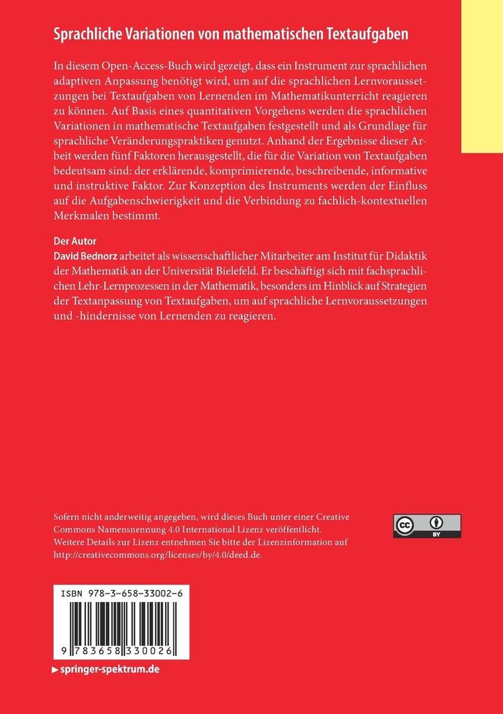Weitere Ansicht: Sprachliche Variationen von mathematischen Textaufgaben | David Bednorz