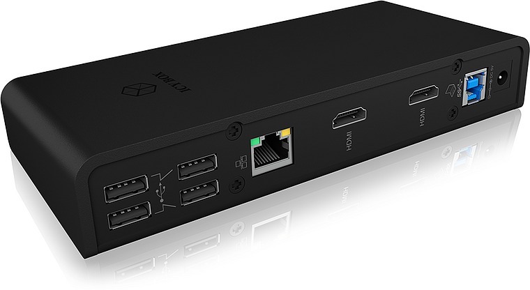 Weitere Ansicht: RAIDSONIC ICY BOX USB 3.0 Notebook DockingStation, DisplayLink, 2x HDMI bis zu 2K@60 Hz