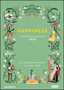 Happiness 2022 - Wochenkalender mit Illustrationen und Texten - Zum Aufhängen - DIN A4 - Spiralbindung