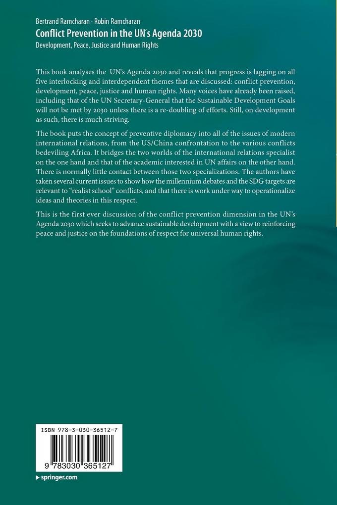 Weitere Ansicht: Conflict Prevention in the UNs Agenda 2030 | Bertrand Ramcharan, Robin Ramcharan