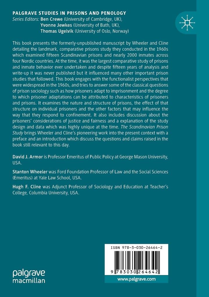 Weitere Ansicht: The Scandinavian Prison Study | Stanton Wheeler, Hugh F. Cline