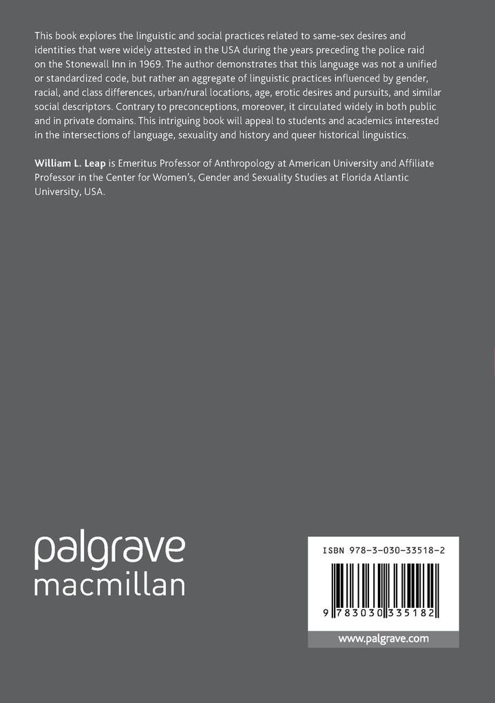 Weitere Ansicht: Language Before Stonewall | William L. Leap