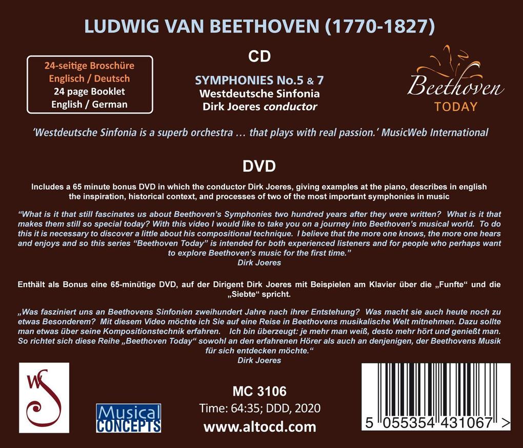 Weitere Ansicht: Sinfonien 5 & 7 (CD+Bonus-DVD) | Dirk/Westdeutsche Sinfonie Joeres, Dirk/Westdeutsche Sinfonia Joeres