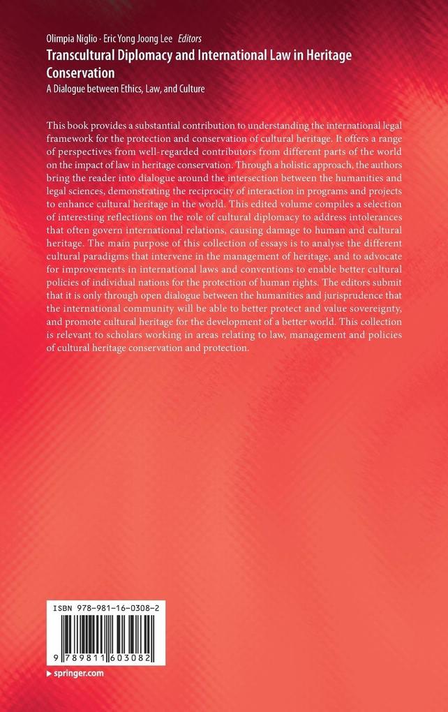 Weitere Ansicht: Transcultural Diplomacy and International Law in Heritage Conservation