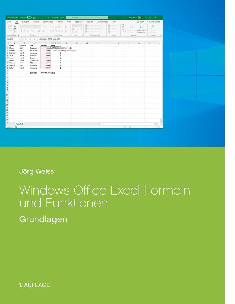 Produktbild: Windows Office Excel Formeln und Funktionen | Jörg Weiss