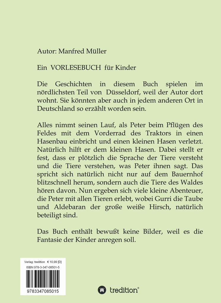 Weitere Ansicht: Das Vorlesebuch von Peter und den Tieren | Manfred Müller