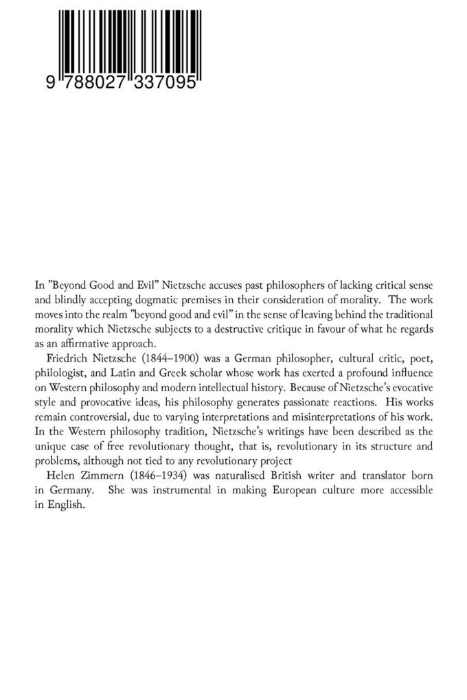 Weitere Ansicht: Beyond Good and Evil | Friedrich Wilhelm Nietzsche
