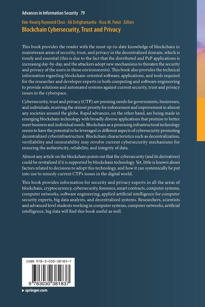 Weitere Ansicht: Blockchain Cybersecurity, Trust and Privacy