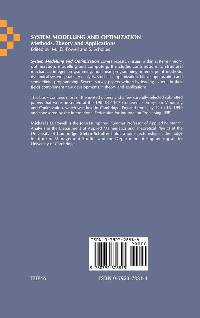 Weitere Ansicht: System Modelling and Optimization