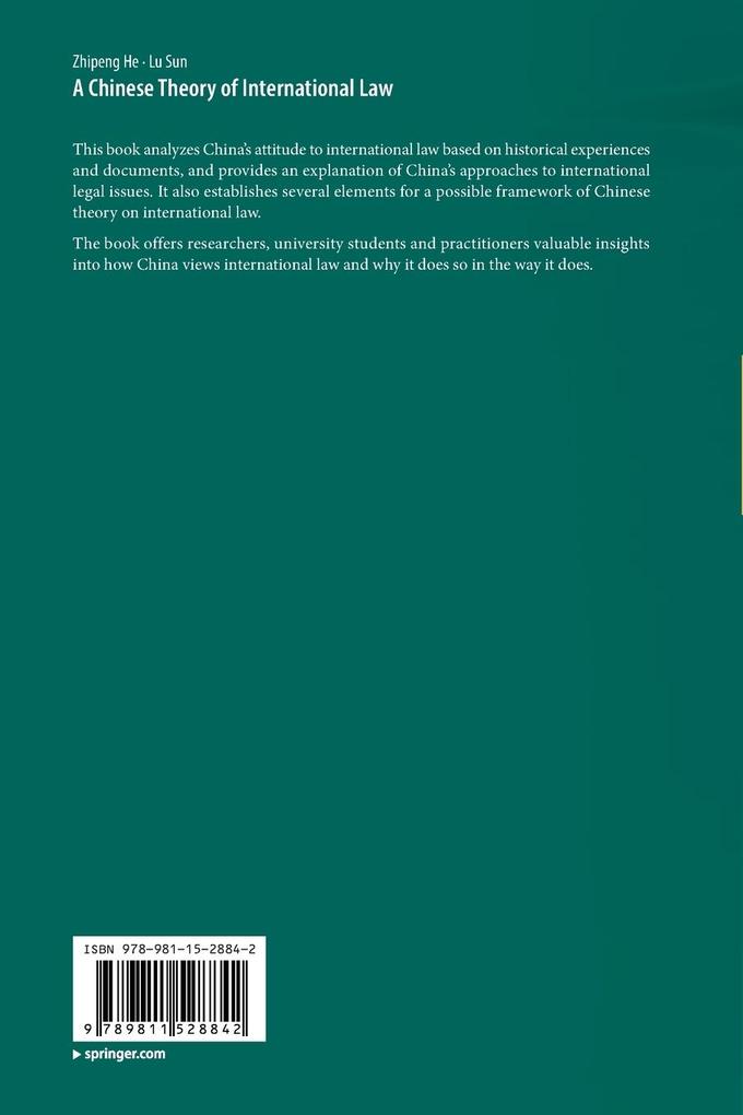 Weitere Ansicht: A Chinese Theory of International Law | Zhipeng He, Lu Sun