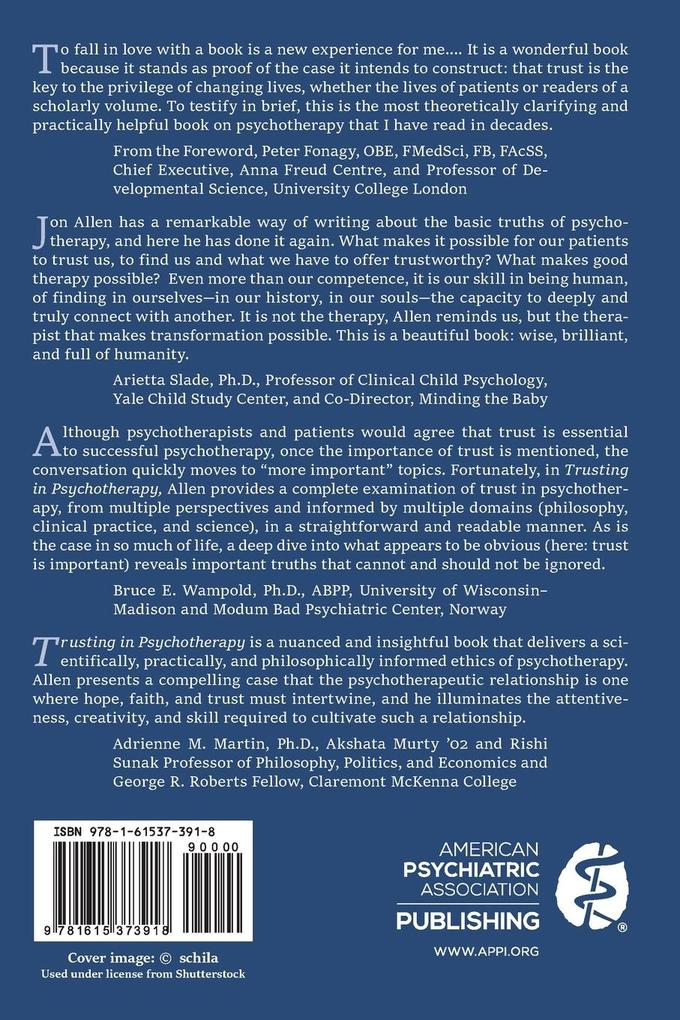Weitere Ansicht: Trusting in Psychotherapy | Jon G. Allen