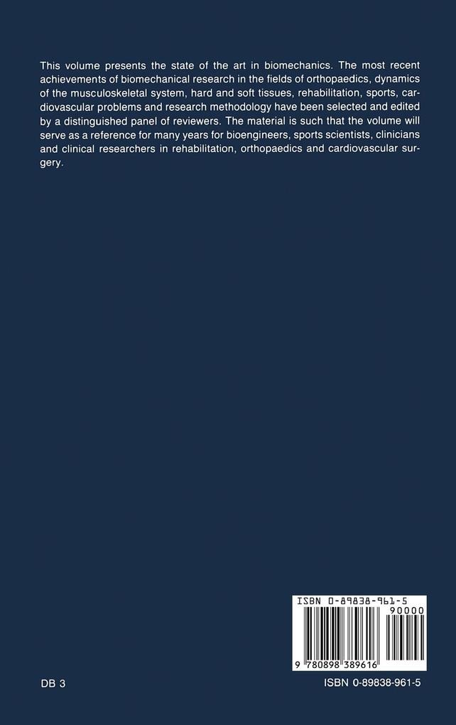 Weitere Ansicht: Biomechanics: Basic and Applied Research