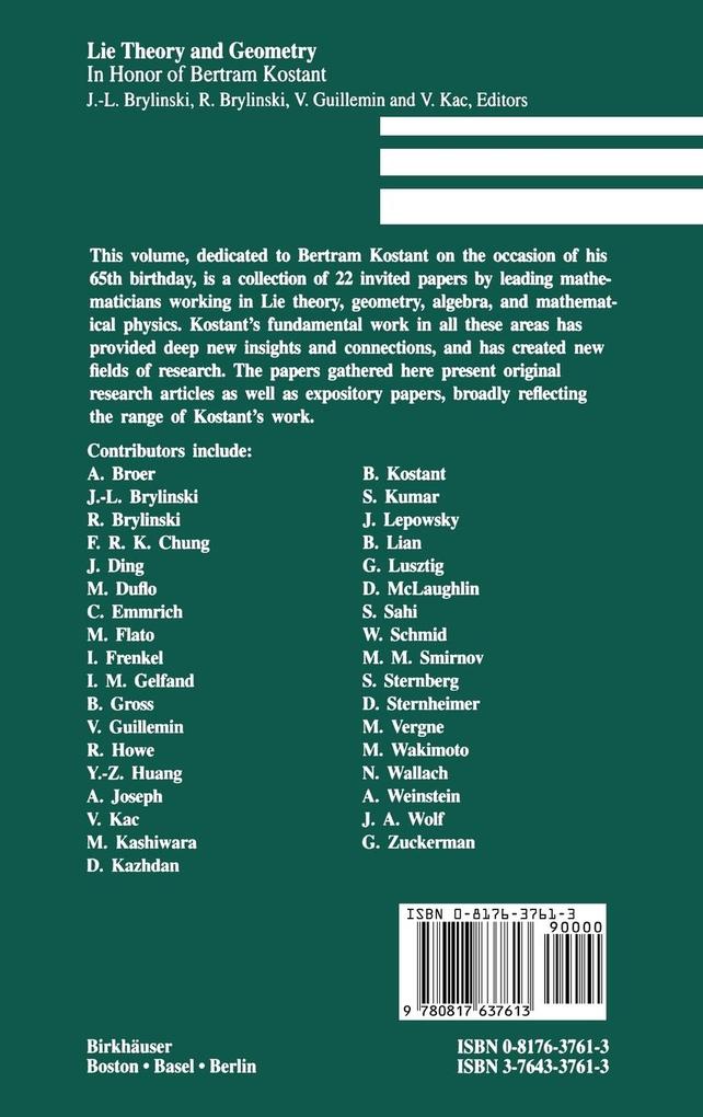 Weitere Ansicht: Lie Theory and Geometry