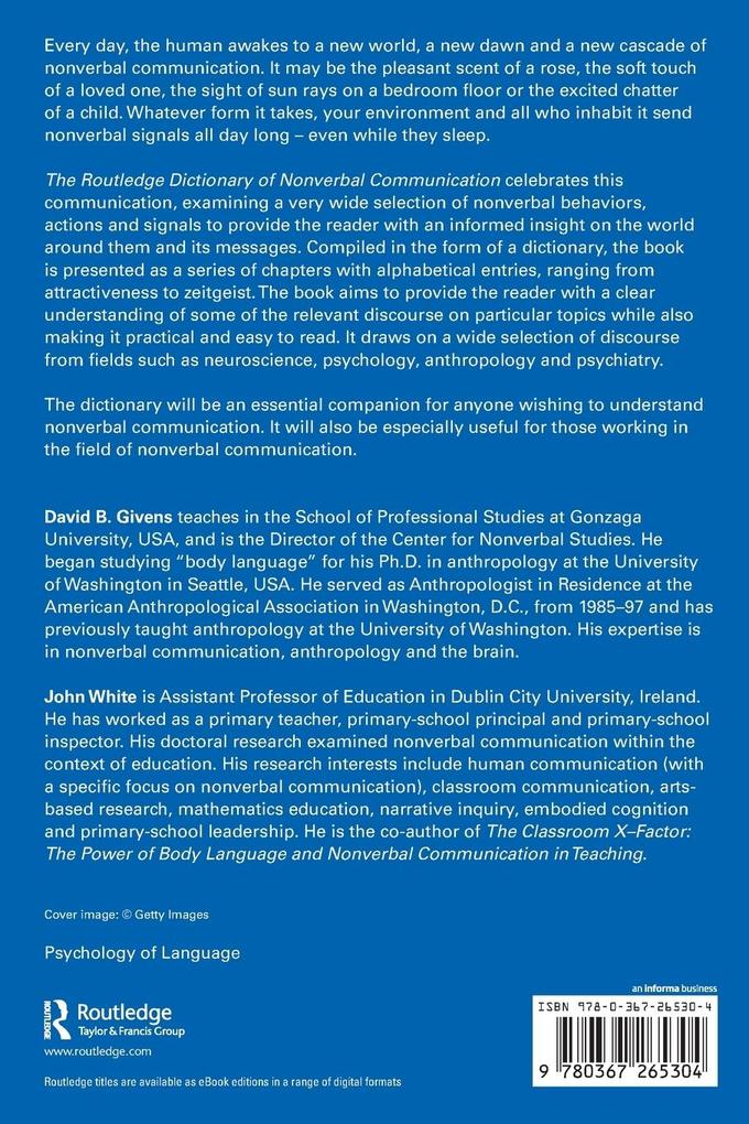 Weitere Ansicht: The Routledge Dictionary of Nonverbal Communication | David B. Givens, John White