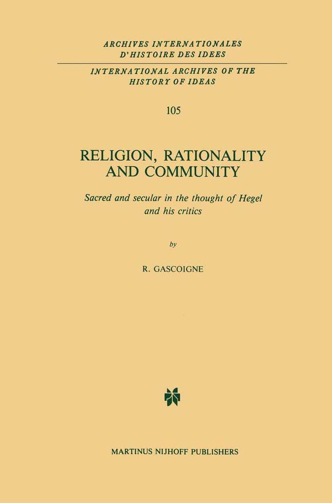 Produktbild: Religion, Rationality and Community | Robert Gascoigne