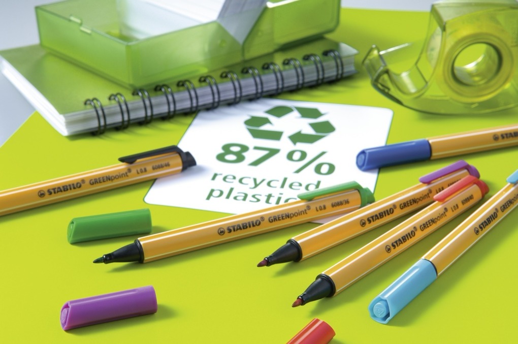 Weitere Ansicht: Umweltfreundlicher Filzschreiber - STABILO GREENpoint - 4er Pack - blau, schwarz, rot, grün
