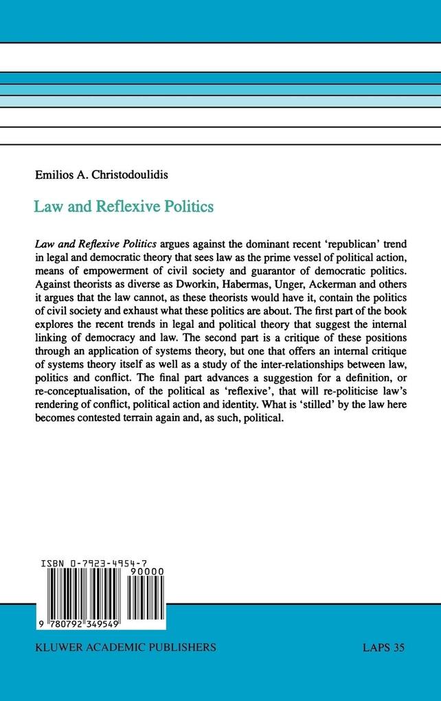 Weitere Ansicht: Law and Reflexive Politics | E. A. Christodoulidis