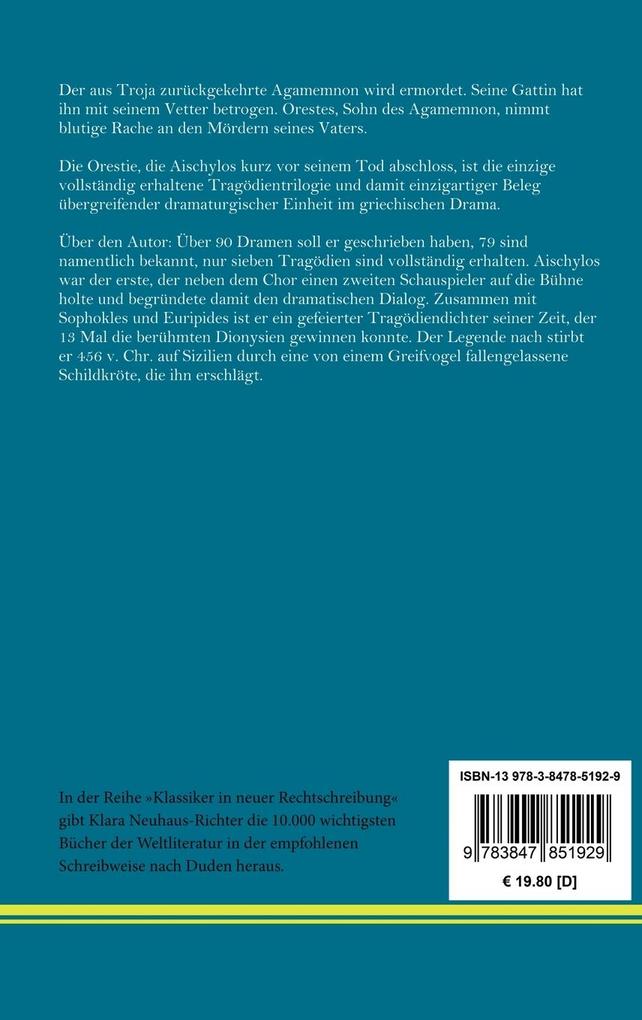 Weitere Ansicht: Die Orestie | Aischylos