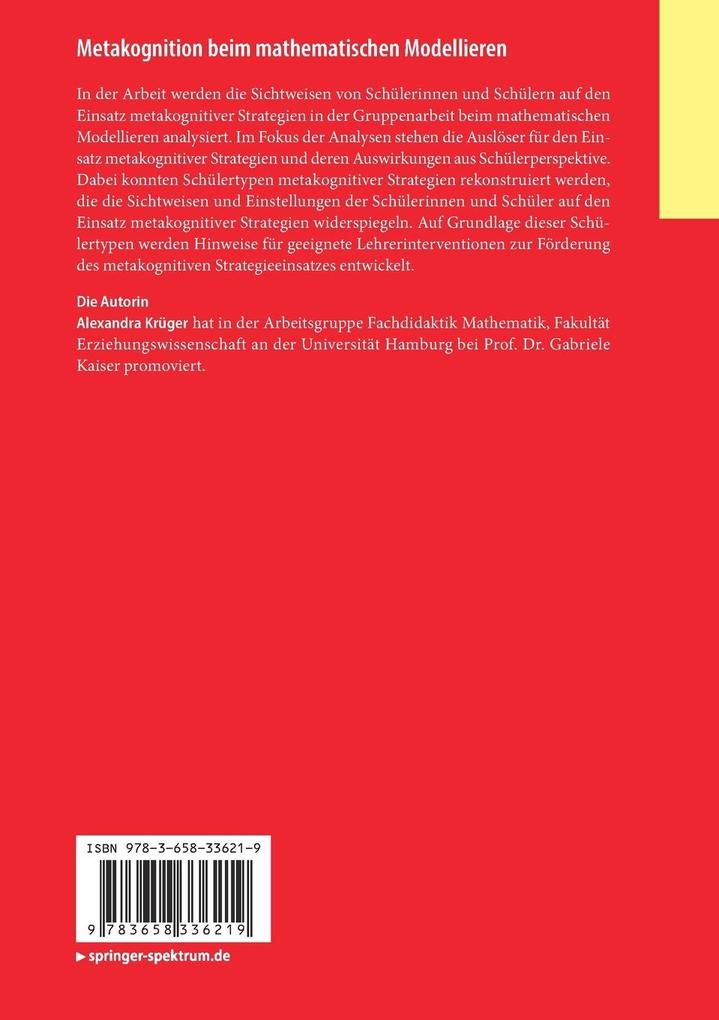 Weitere Ansicht: Metakognition beim mathematischen Modellieren | Alexandra Krüger