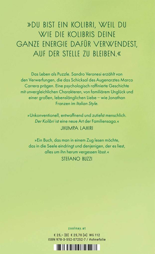 Weitere Ansicht: Der Kolibri | Sandro Veronesi