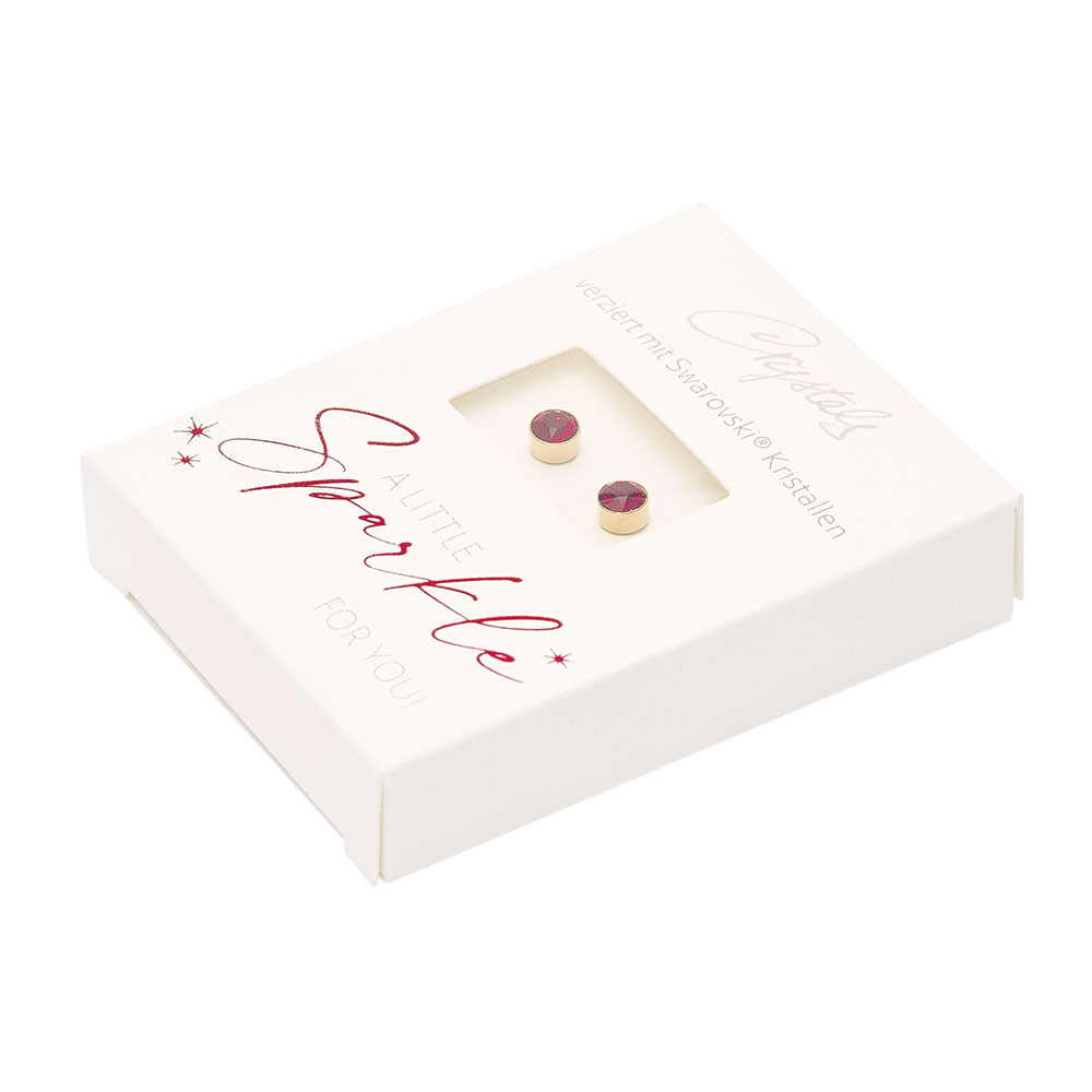 Weitere Ansicht: Crystals Ohrstecker - Sparkle - vergoldet - Rubin