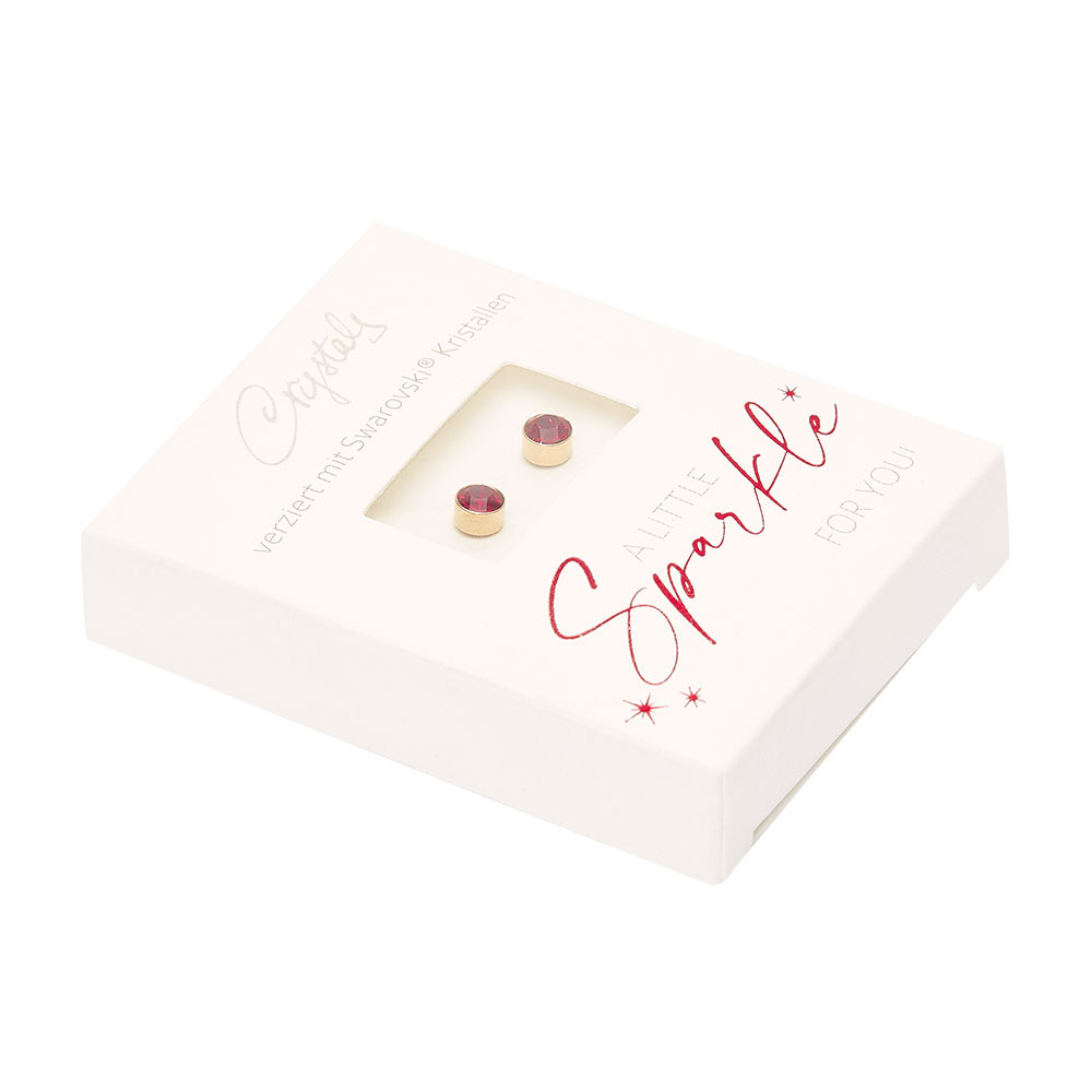 Weitere Ansicht: Crystals Ohrstecker - Sparkle - vergoldet - Rubin