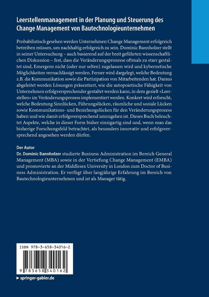 Weitere Ansicht: Leerstellenmanagement in der Planung und Steuerung des Change Management von Bautechnologieunternehmen | Dominic Bannholzer