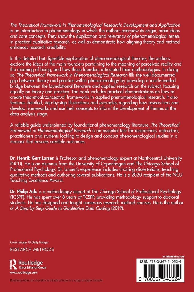 Weitere Ansicht: The Theoretical Framework in Phenomenological Research | Henrik Gert Larsen, Philip Adu